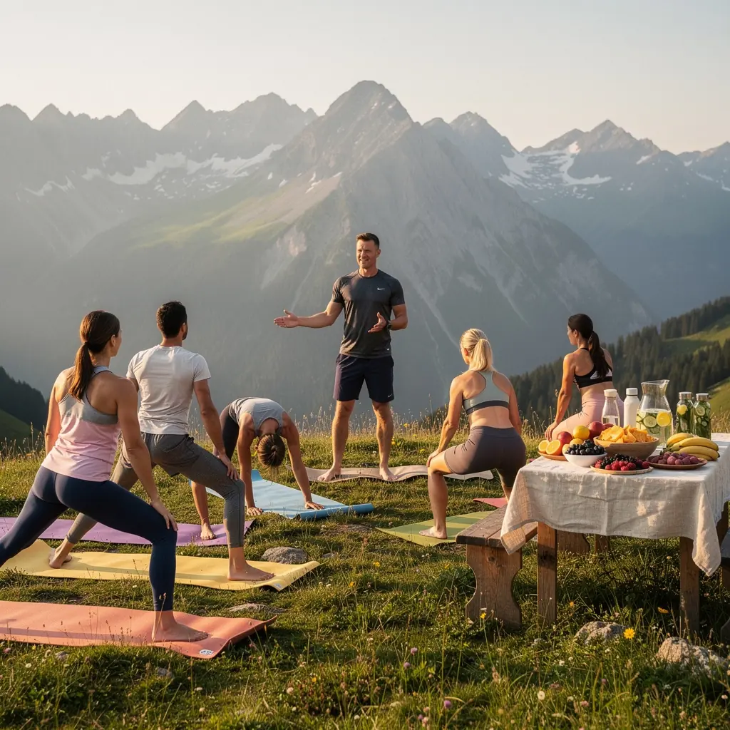 Ein Trainer, der einem Klienten bei einer Übung mit Gewichten hilft.