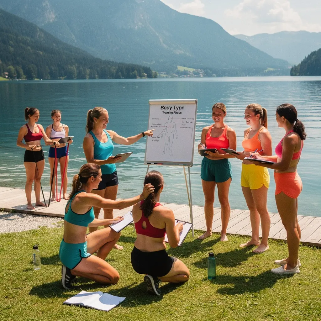 Ein Gruppenfoto von Absolventen des Fitness-Trainer-Kurses, die stolz ihre Zertifikate halten.